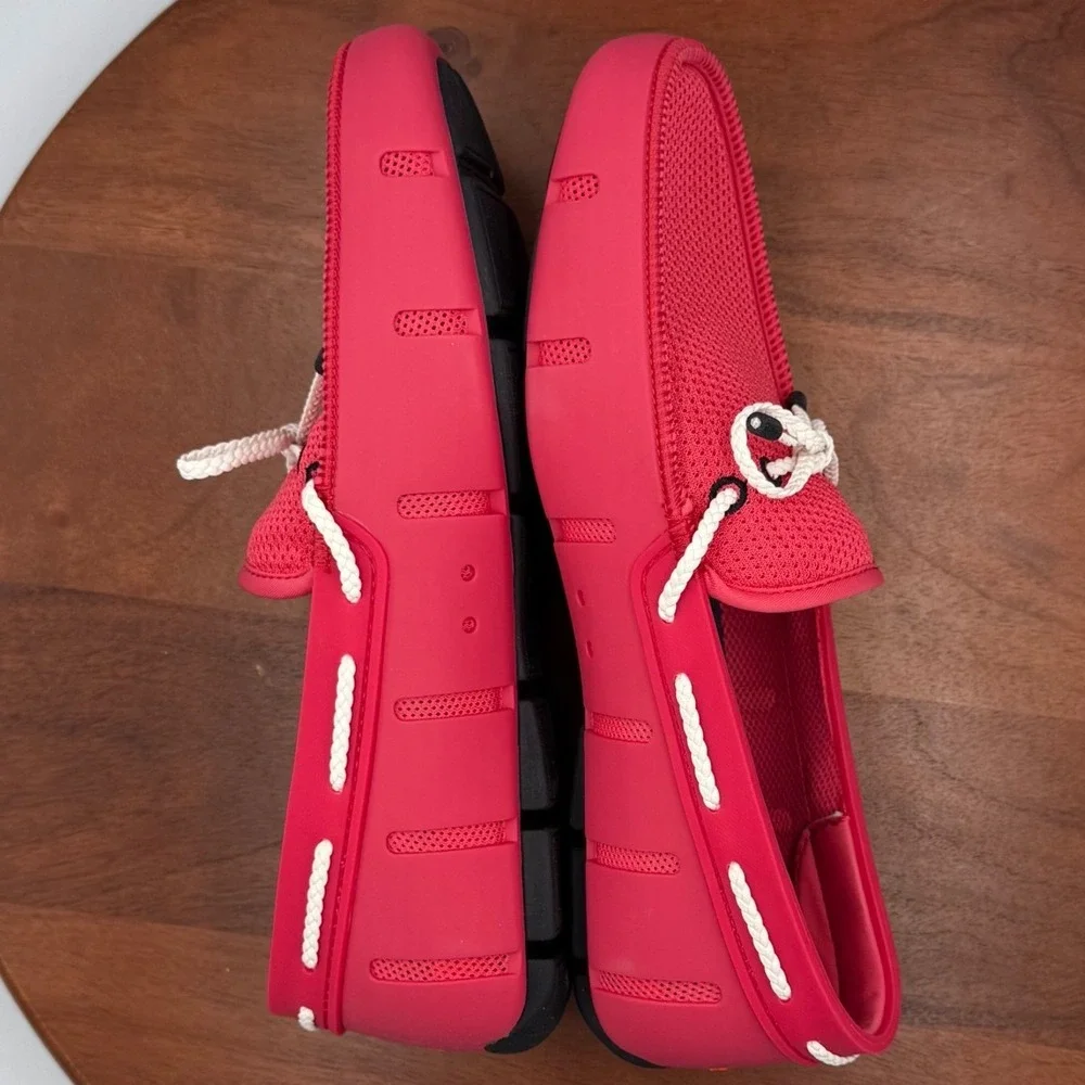 SWIMS Men Braided Lace Loafer Campari Red Water Resistant Shoes 21215-903 Size 7